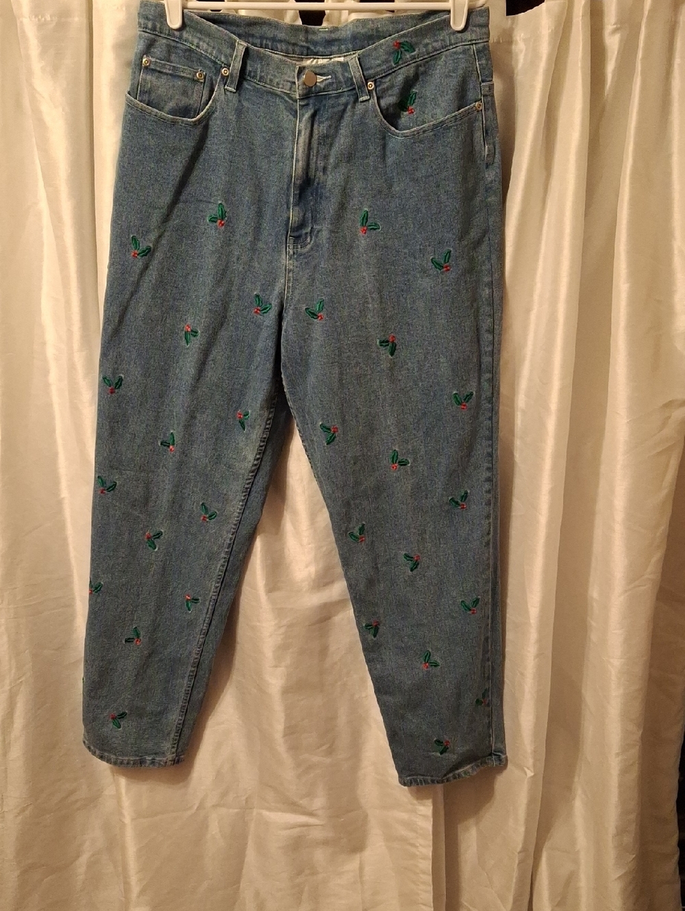 Quacker Factory Green Embroidered Logo Denim Label